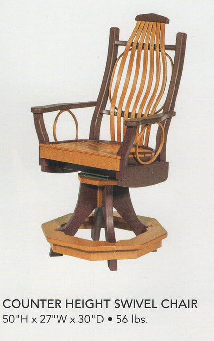 Amish-Made Poly Swivel Patio Counter-Height Chair with Trim - Local Pickup ONLY in Downingtown PA SR-SPCCwT