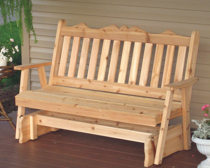 A&L Furniture Co. Amish-Made Cedar Royal English Glider Benches