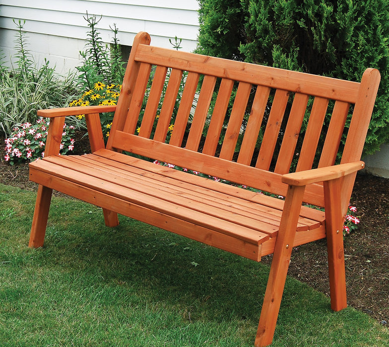 A&L Furniture Co. Amish-Made Cedar Traditional English Garden Benches
