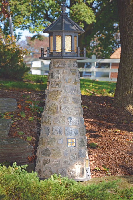 Amish-Made Stone Faced Lighthouses with Interior Lighting