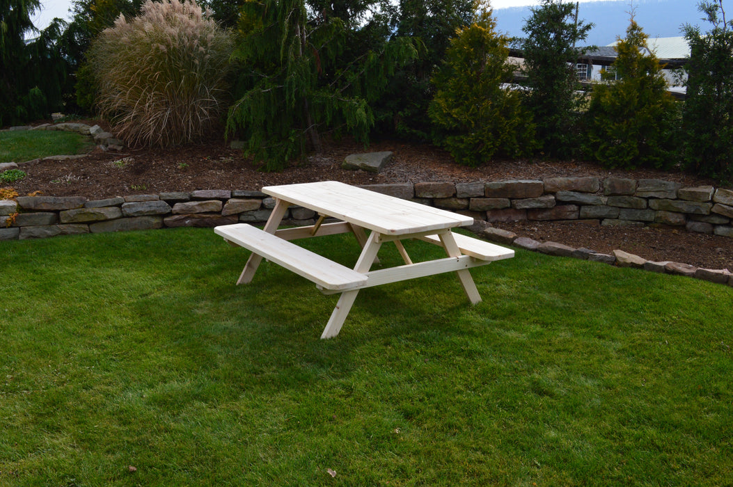 A&L Furniture Co. Amish-Made Spruce Picnic Tables with Attached Benches