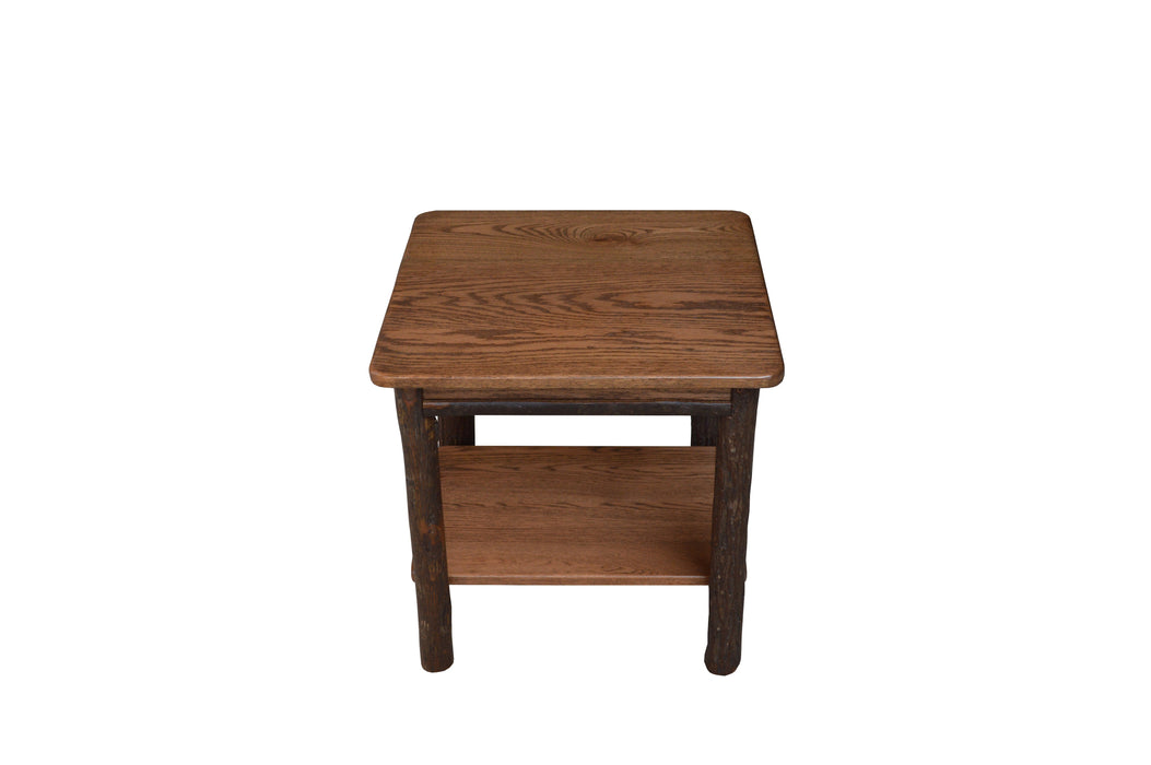 A&L Furniture Co. Hickory Solid Wood End Table with Shelf