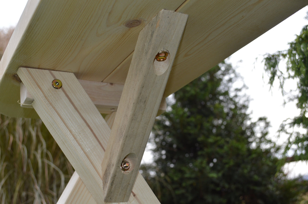 A&L Furniture Co. Cross-Legged Amish-Made Spruce Picnic Benches