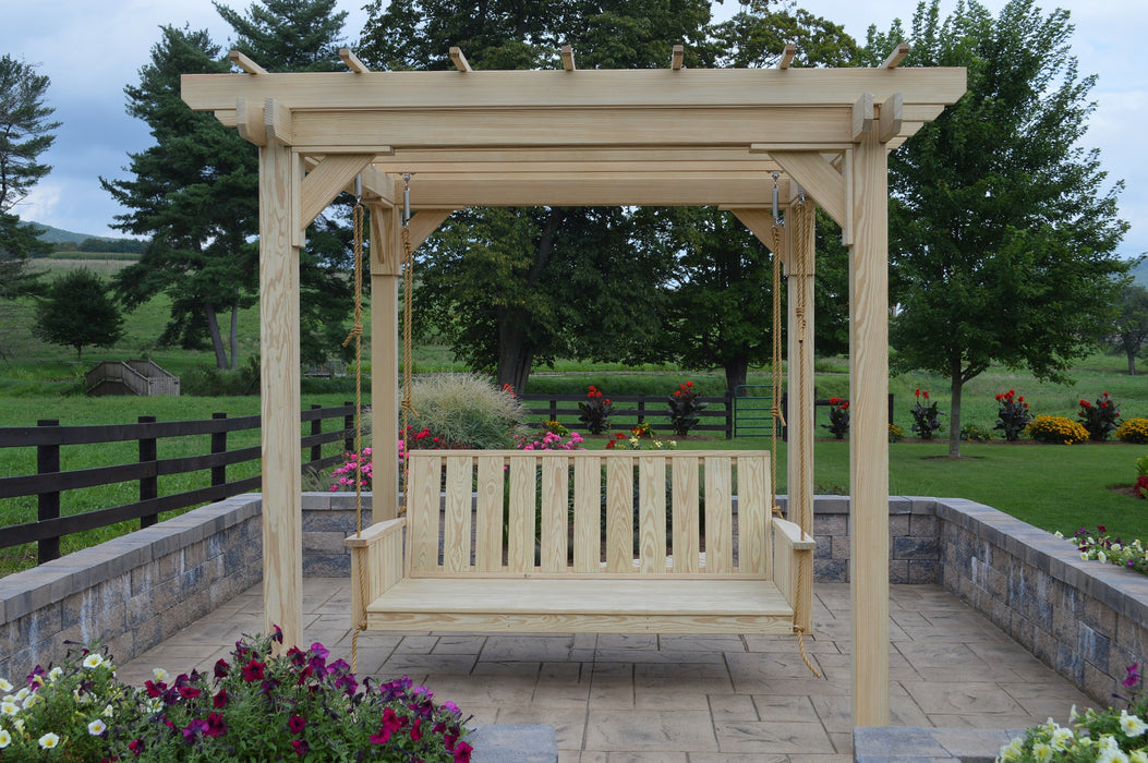 A&L Furniture Co. Amish-Made Bradford Pergola with Wingate Swingbed