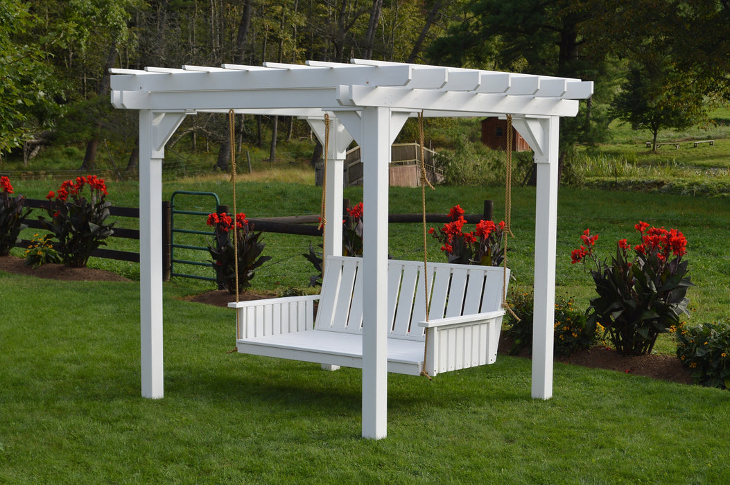 A&L Furniture Co. Amish-Made Bradford Pergola with Wingate Swingbed