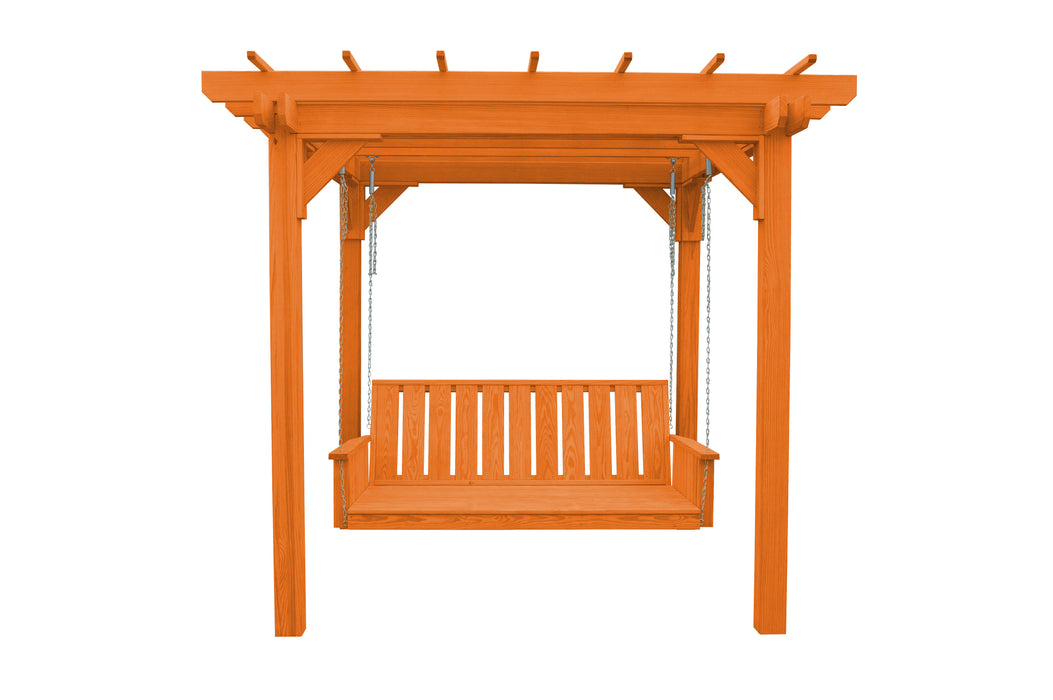 A&L Furniture Co. Amish-Made Bradford Pergola with Wingate Swingbed