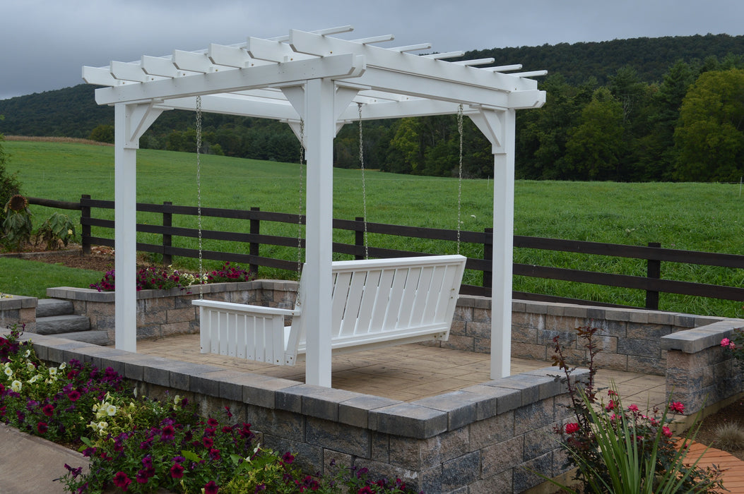 A&L Furniture Co. Amish-Made Bradford Pergola with Wingate Swingbed