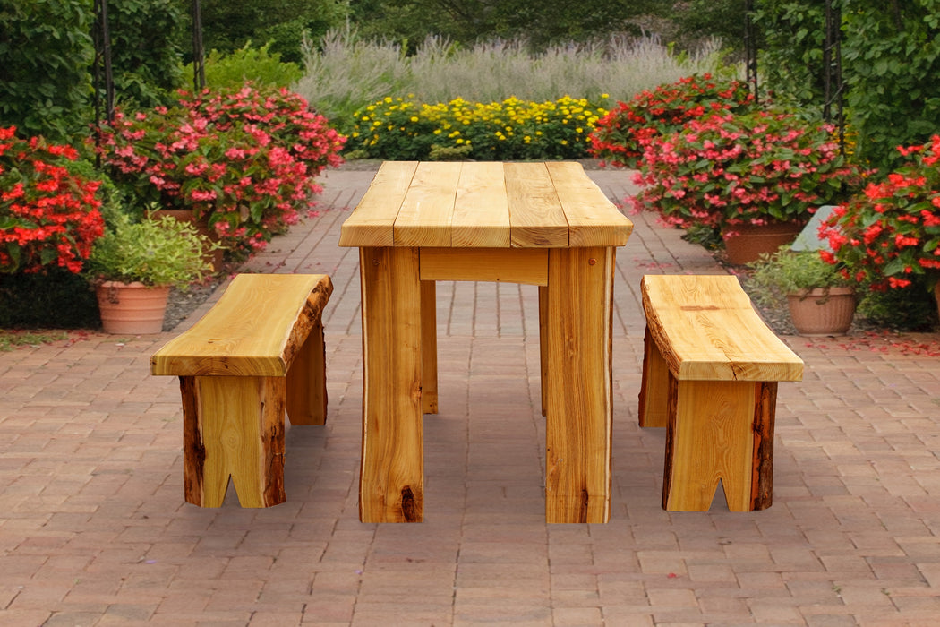 A&L Furniture Co. Blue Mountain Collection Autumnwood Tables with Wildwood Benches