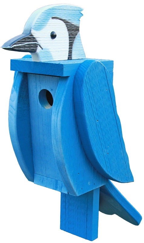 Beaver Dam Woodworks Amish-Made Deluxe Bluejay-Shaped Birdhouse