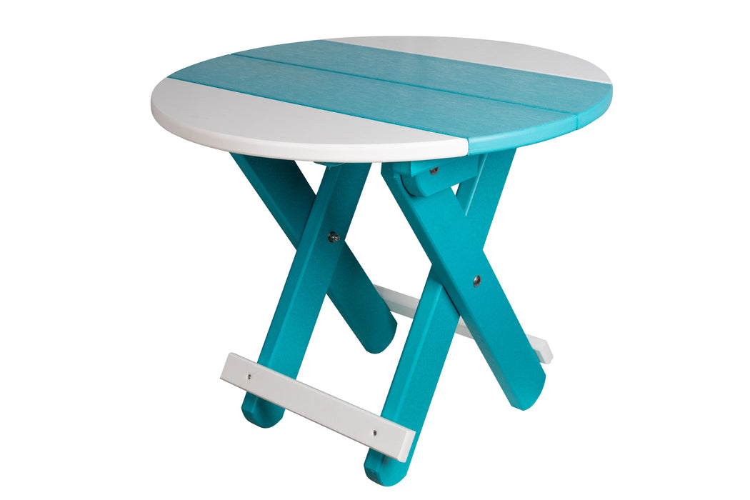 Amish-Made SurfAira Collection Round Folding Poly Side Table