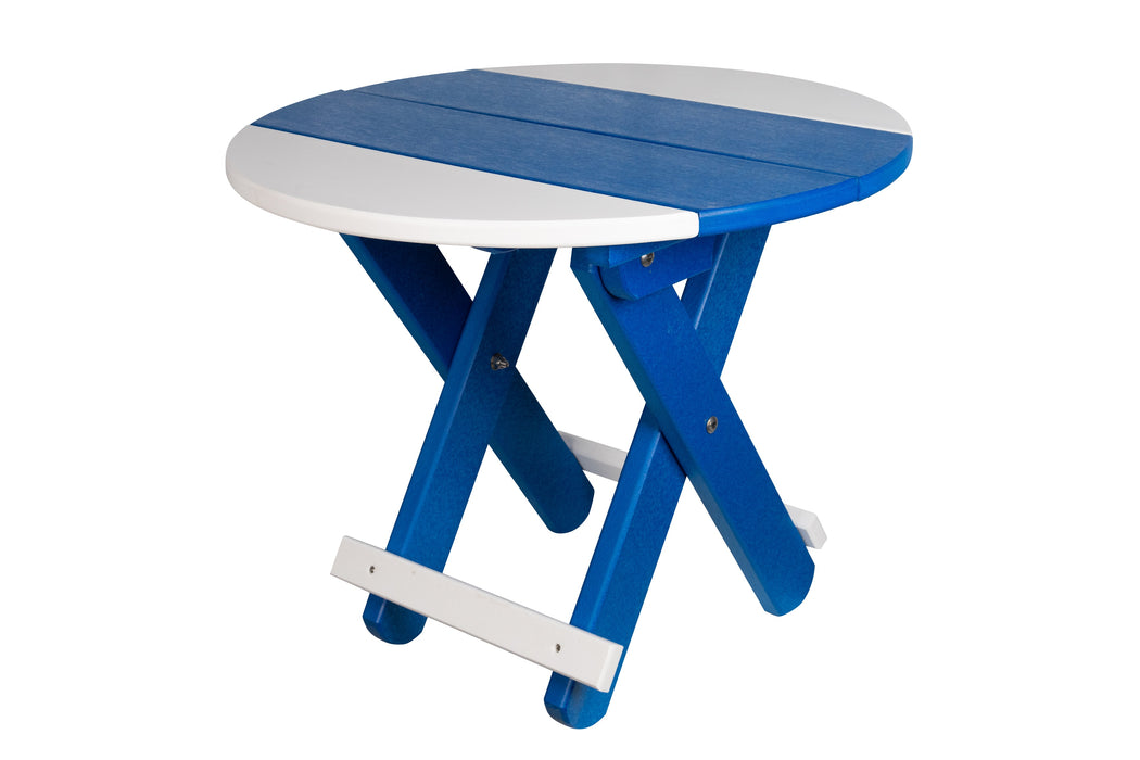 Amish-Made SurfAira Collection Round Folding Poly Side Table