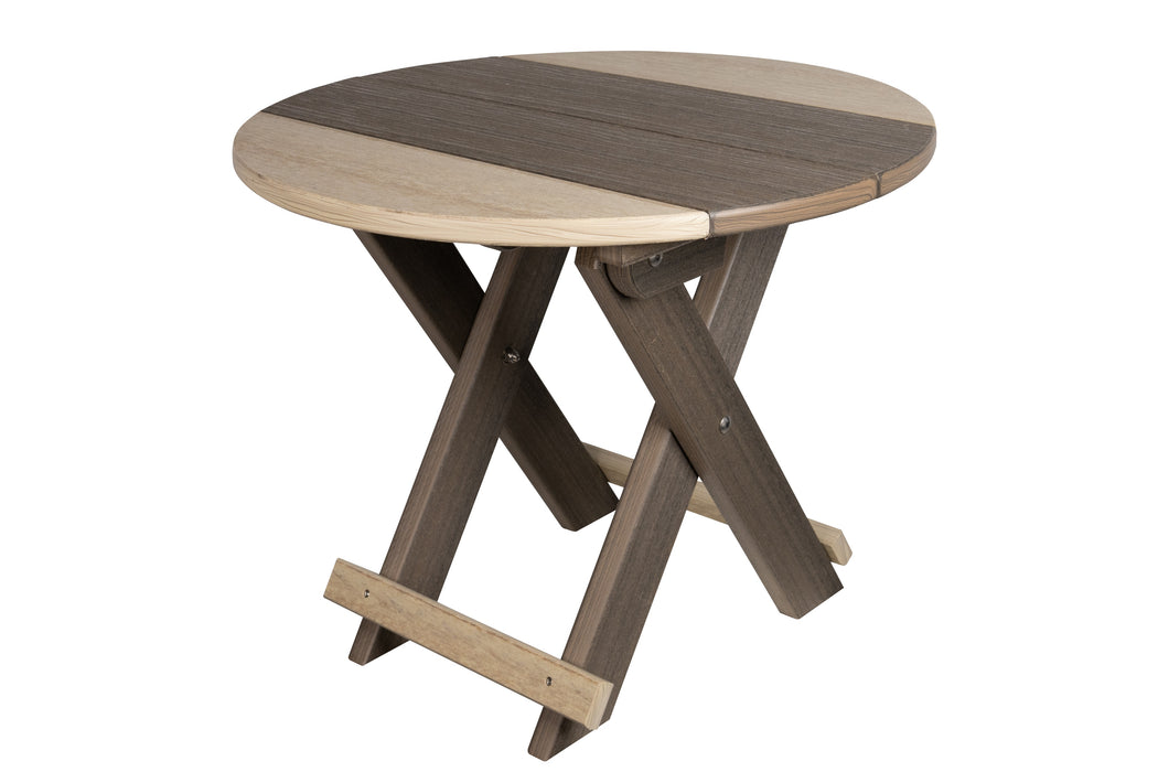 Amish-Made SurfAira Collection Round Folding Poly Side Table