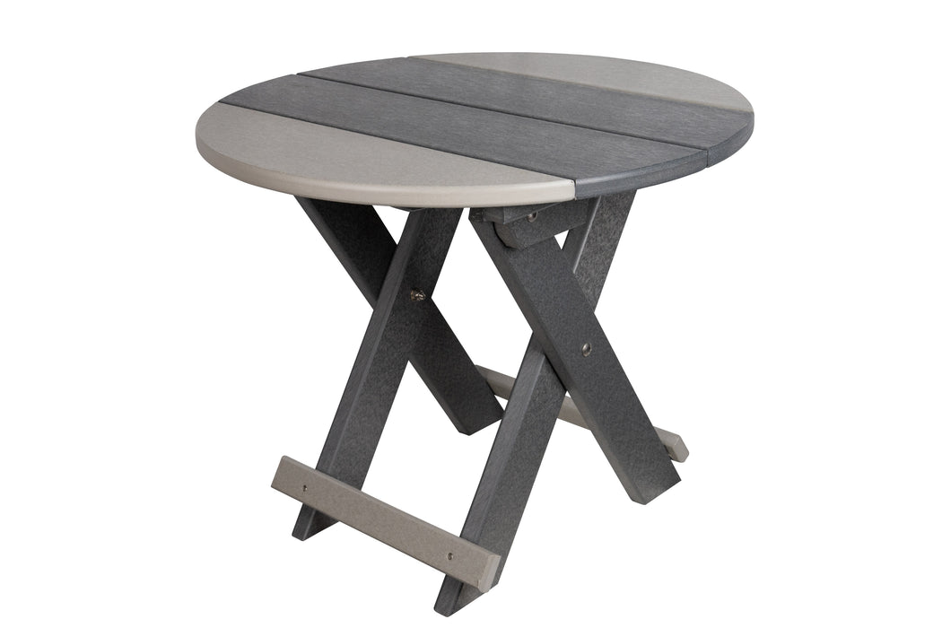Amish-Made SurfAira Collection Round Folding Poly Side Table
