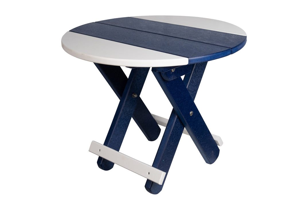 Amish-Made SurfAira Collection Round Folding Poly Side Table