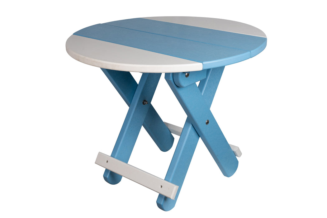 Amish-Made SurfAira Collection Round Folding Poly Side Table