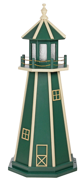 Amish-Made 8-Sided Wooden Painted Lighthouses