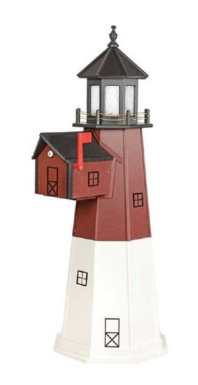 Amish-Made Poly Barnegat, NJ Replica Lighthouse with Mailbox