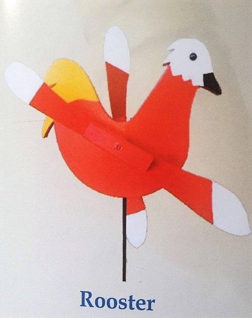 Rooster Whirlybird Wind Spinner Yard Decoration