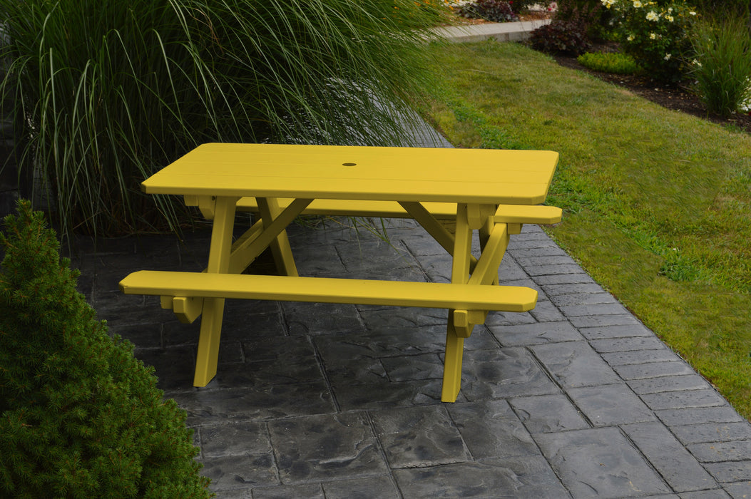 A&L Furniture Co. 4' Amish-Made Pine Kids Picnic Table