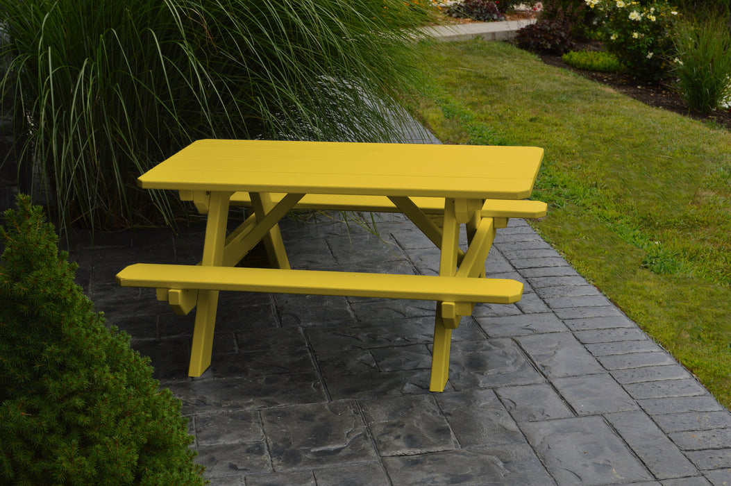 A&L Furniture Co. 4' Amish-Made Pine Kids Picnic Table