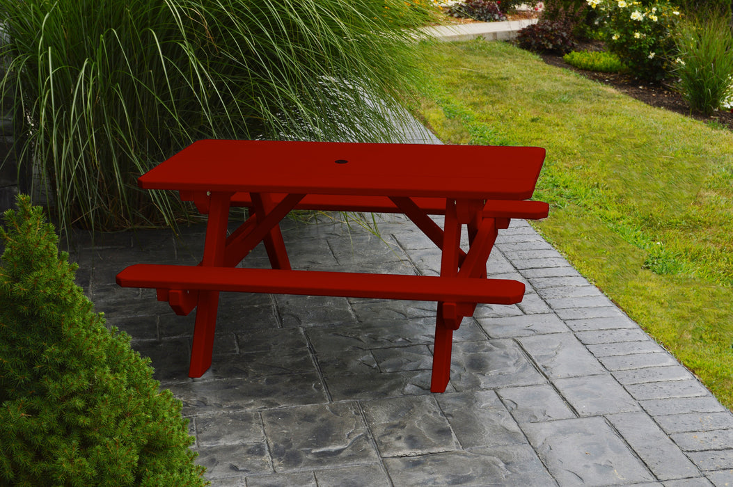 A&L Furniture Co. 4' Amish-Made Pine Kids Picnic Table