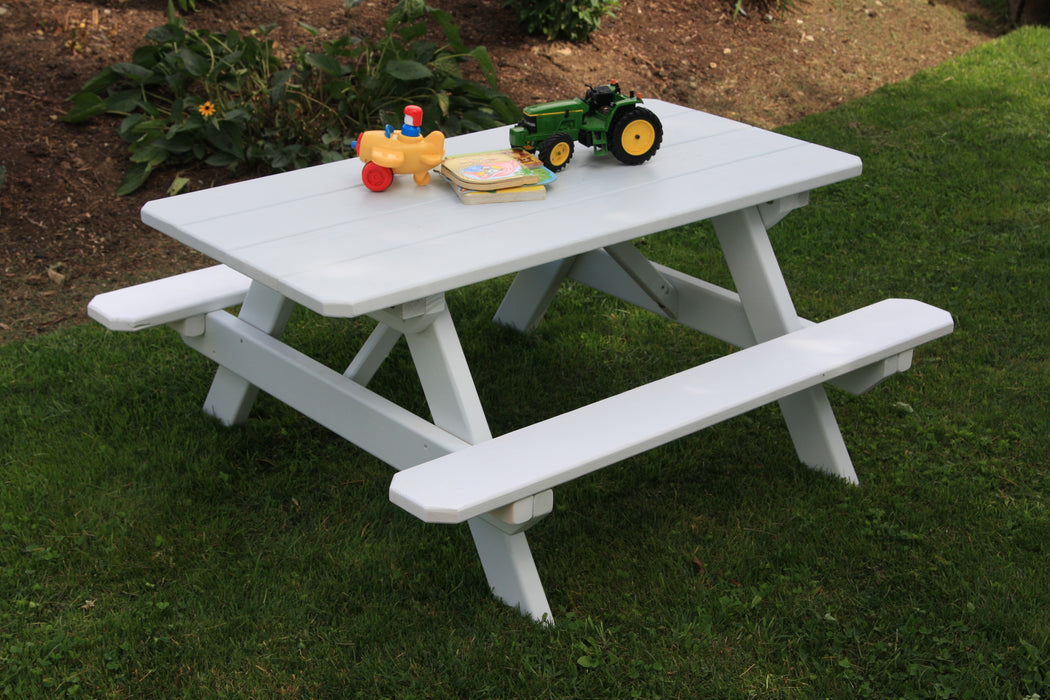 A&L Furniture Co. 4' Amish-Made Pine Kids Picnic Table