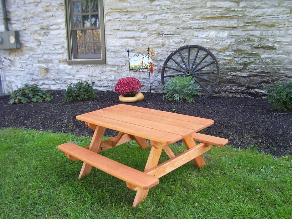 A&L Furniture Co. 4' Amish-Made Pressure-Treated Pine Kids Picnic Table