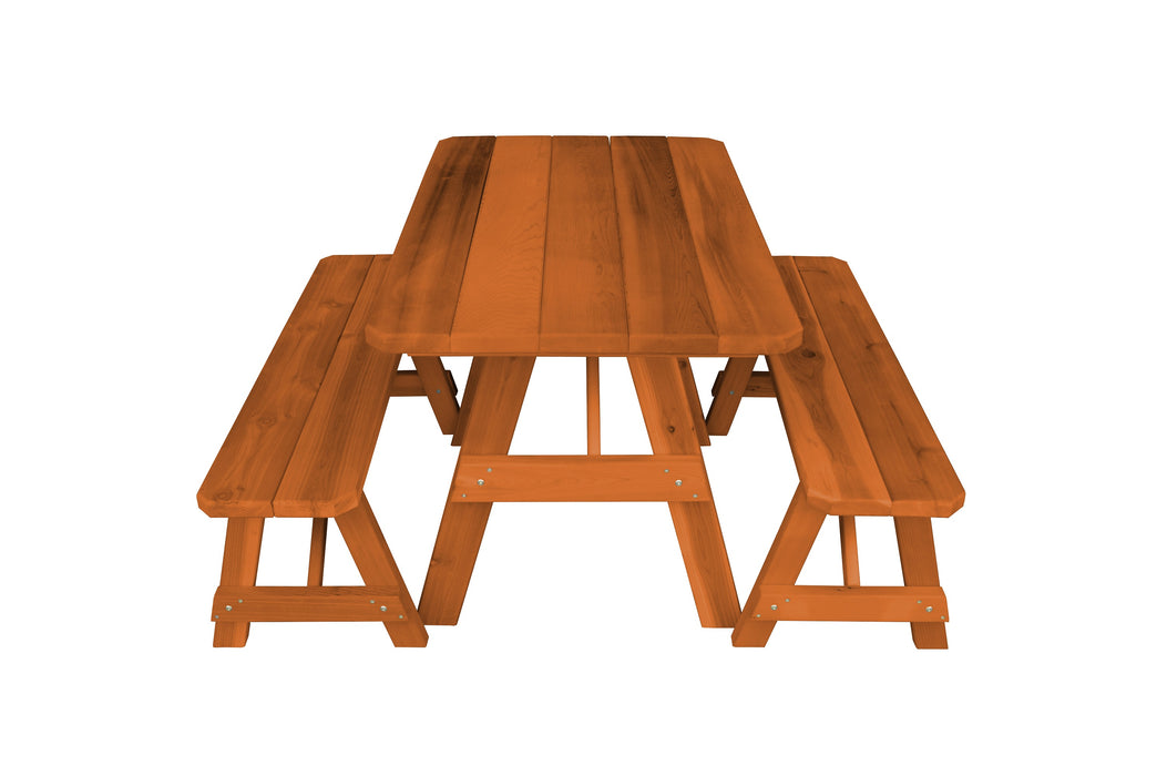 A&L Furniture Co. Amish-Made Cedar Traditional Picnic Tables with Benches