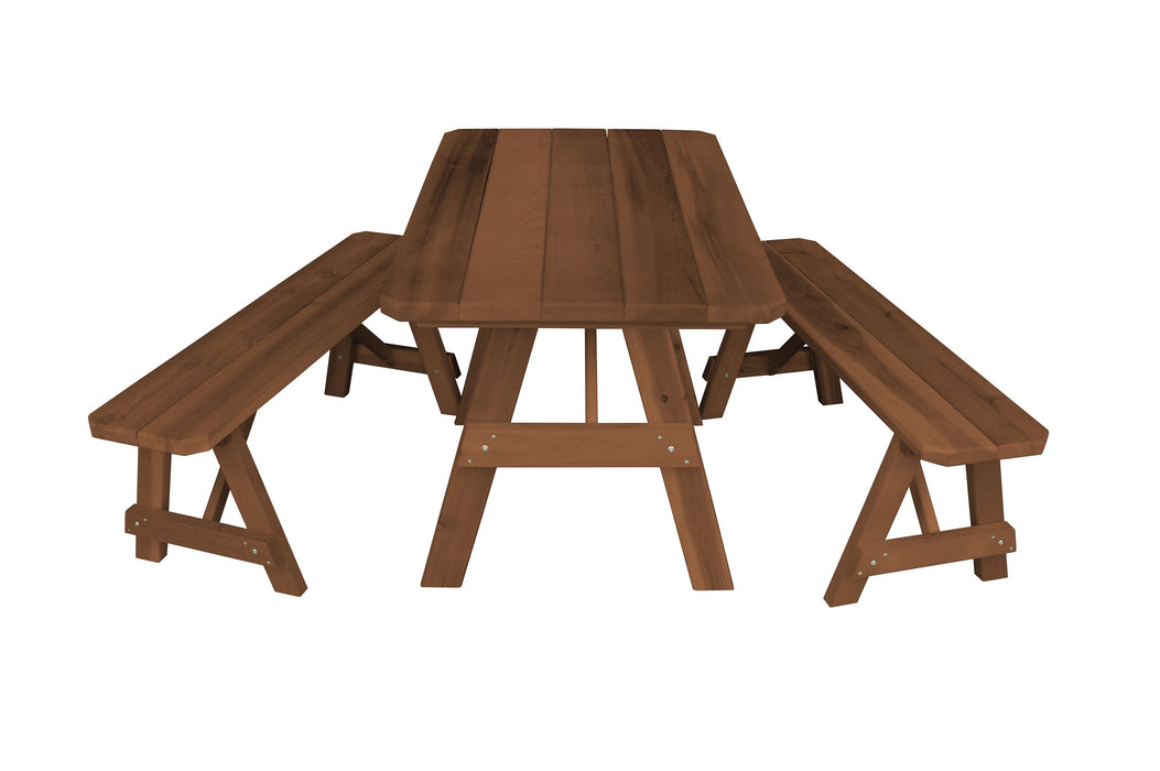 A&L Furniture Co. Amish-Made Cedar Traditional Picnic Tables with Benches