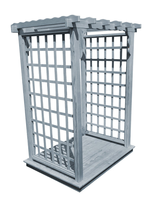 Amish-Made 6' Pine Arbor with Deck - Available in 4 Styles, 10 Colors