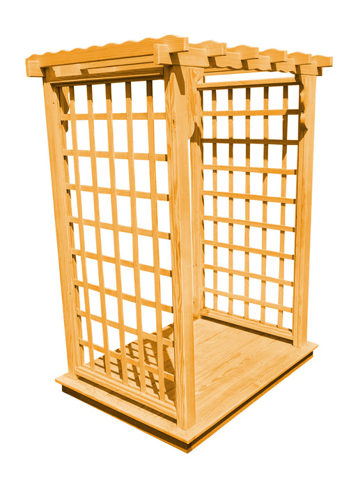 Amish-Made 6' Pine Arbor with Deck - Available in 4 Styles, 10 Colors