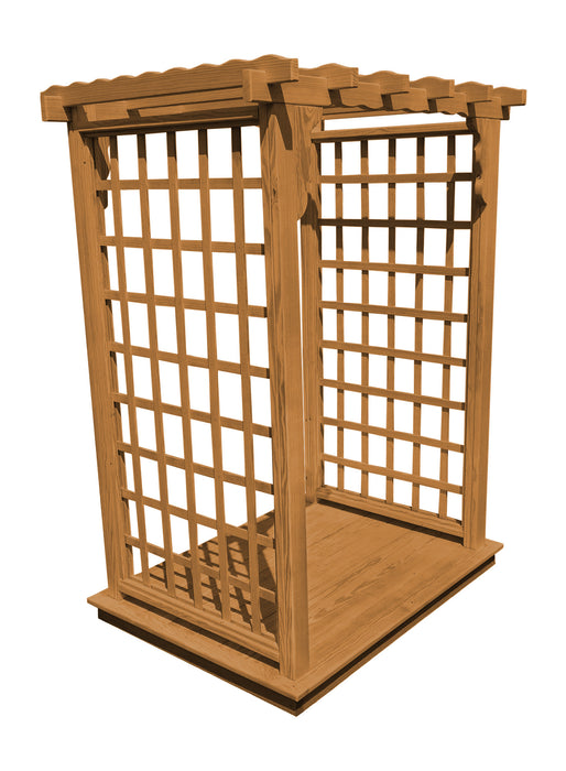 Amish-Made 6' Pine Arbor with Deck - Available in 4 Styles, 10 Colors