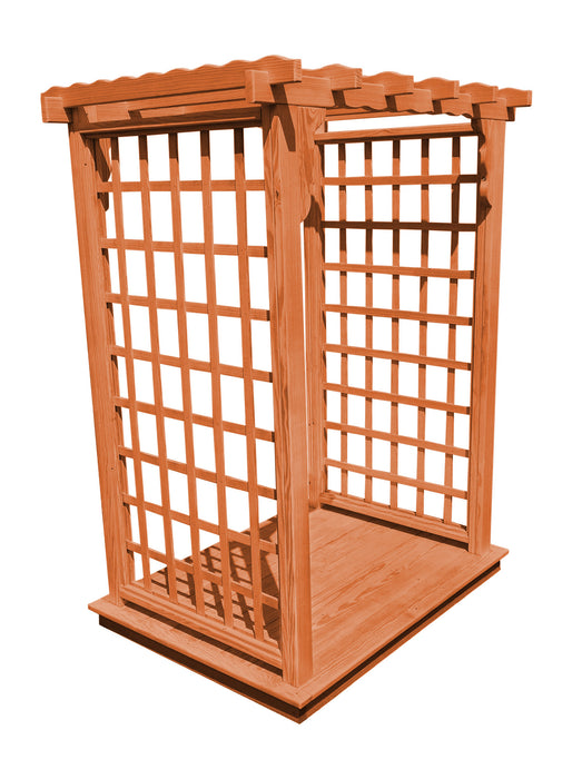 Amish-Made 6' Pine Arbor with Deck - Available in 4 Styles, 10 Colors
