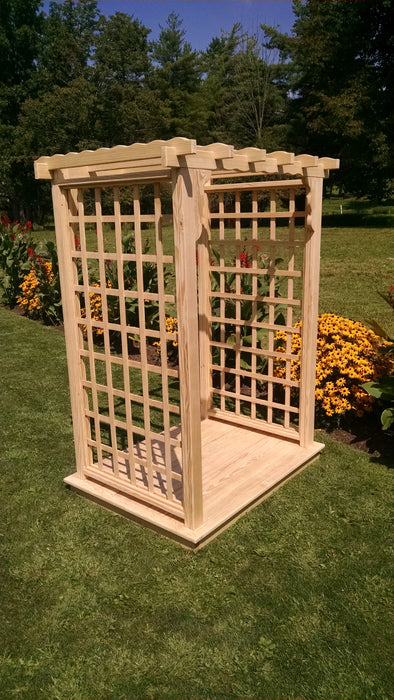 Amish-Made 5' Pine Arbor with Deck - Available in 4 Styles, 10 Colors