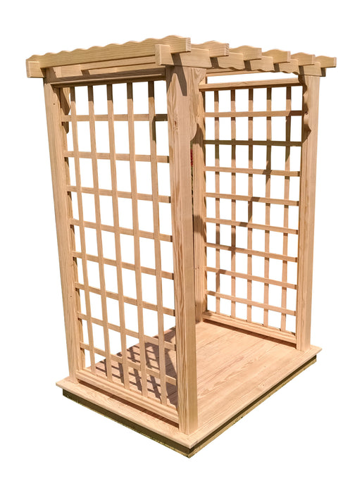 Amish-Made 6' Pine Arbor with Deck - Available in 4 Styles, 10 Colors