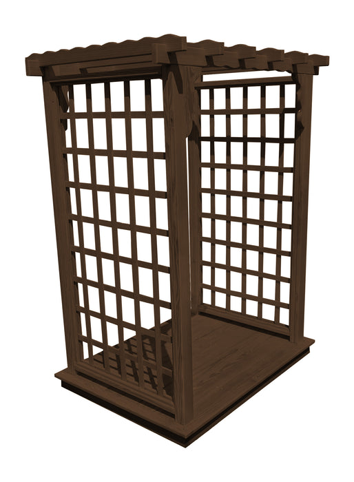 Amish-Made 6' Pine Arbor with Deck - Available in 4 Styles, 10 Colors