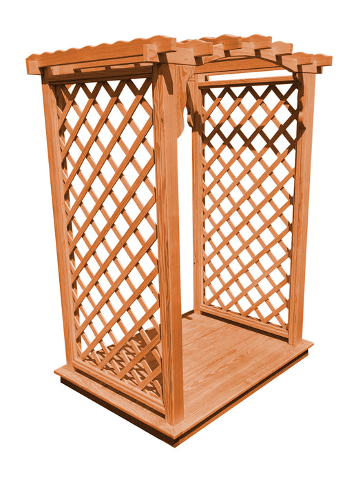 Amish-Made 6' Pine Arbor with Deck - Available in 4 Styles, 10 Colors
