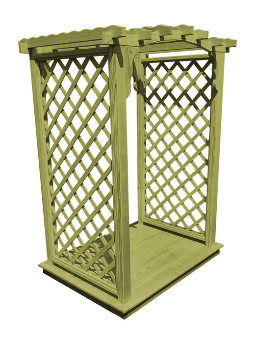 Amish-Made 5' Pine Arbor with Deck - Available in 4 Styles, 10 Colors
