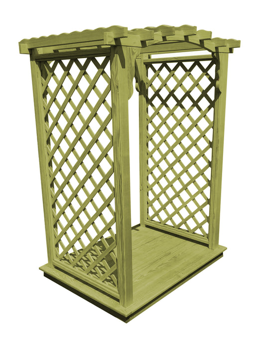 Amish-Made 6' Pine Arbor with Deck - Available in 4 Styles, 10 Colors