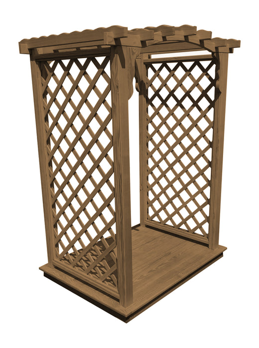 Amish-Made 6' Pine Arbor with Deck - Available in 4 Styles, 10 Colors