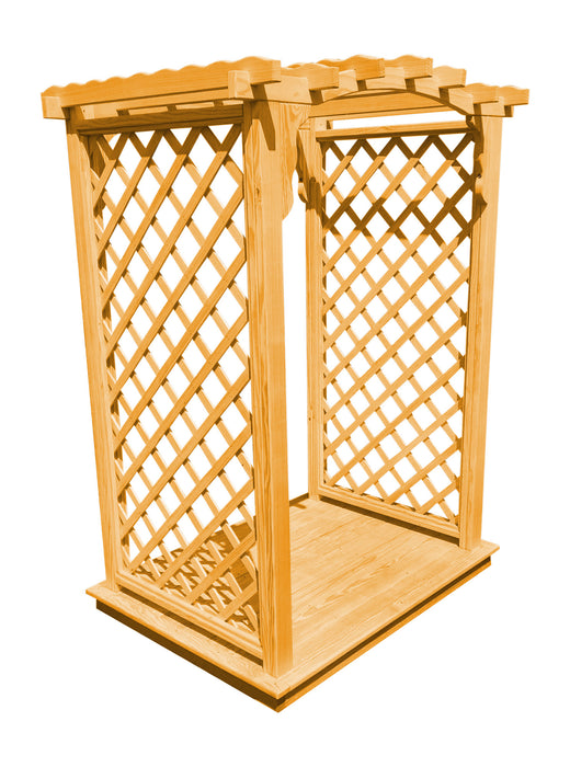 Amish-Made 6' Pine Arbor with Deck - Available in 4 Styles, 10 Colors