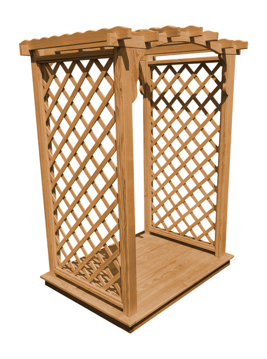 Amish-Made 6' Pine Arbor with Deck - Available in 4 Styles, 10 Colors