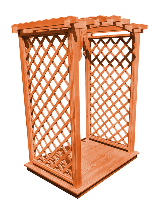 Amish-Made 4' Pine Arbor with Deck - Available in 4 Styles, 10 Colors