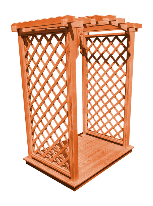 Amish-Made 6' Pine Arbor with Deck - Available in 4 Styles, 10 Colors