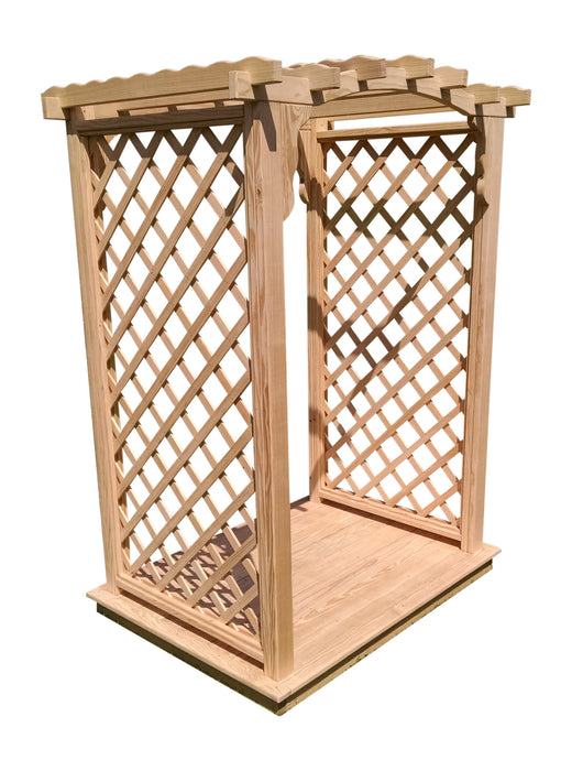 Amish-Made 6' Pine Arbor with Deck - Available in 4 Styles, 10 Colors