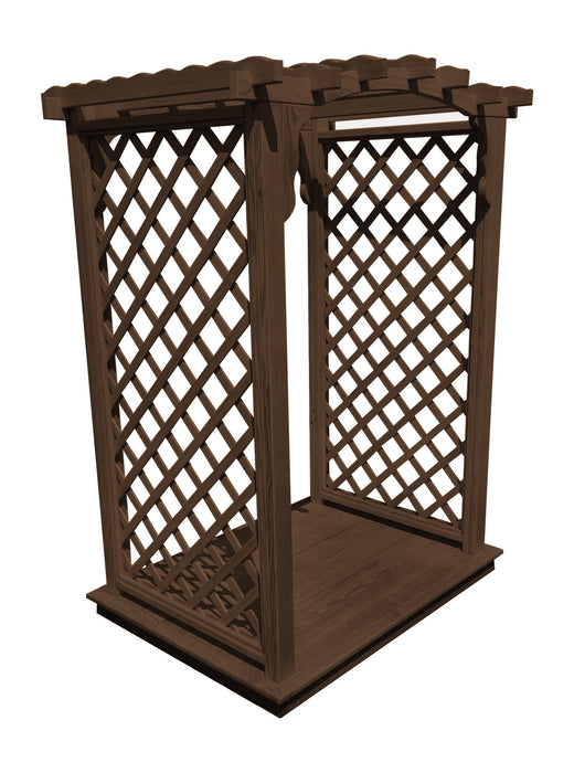 Amish-Made 6' Pine Arbor with Deck - Available in 4 Styles, 10 Colors