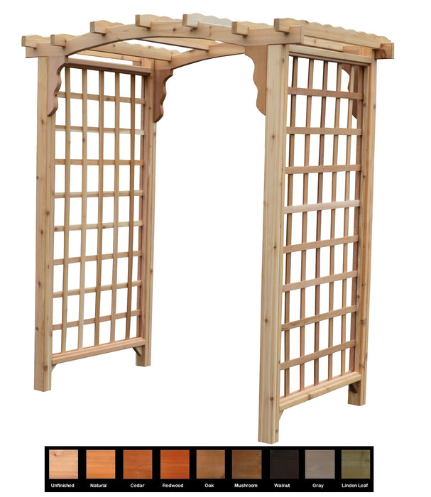Amish-Made 6' Cedar Arbor with Swing - Available in 4 Styles, 9 Colors