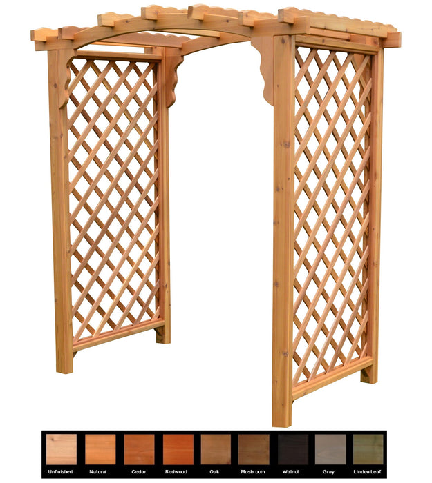 Amish-Made 6' Cedar Arbor - Available in 4 Styles, 9 Colors