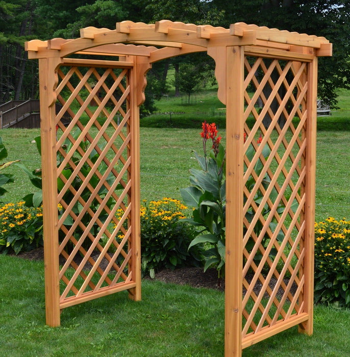 Amish-Made 4' Cedar Arbor - Available in 4 Styles, 9 Colors