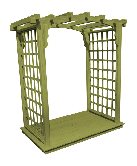 Amish-Made 6' Pine Arbor with Deck - Available in 4 Styles, 10 Colors